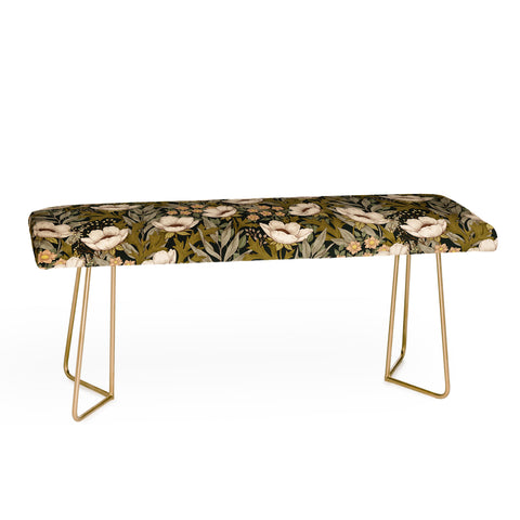 Avenie Floral Meadow Spring Green Bench