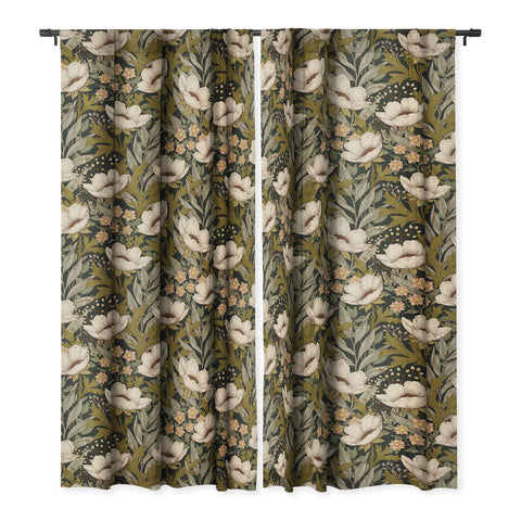 Avenie Floral Meadow Spring Green Blackout Non Repeat