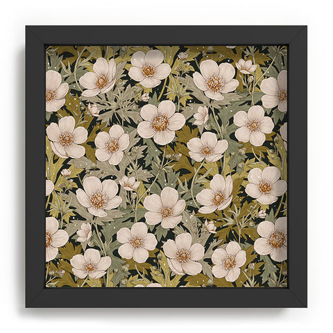 Avenie Floral Meadow Spring Green I Recessed Framing Square