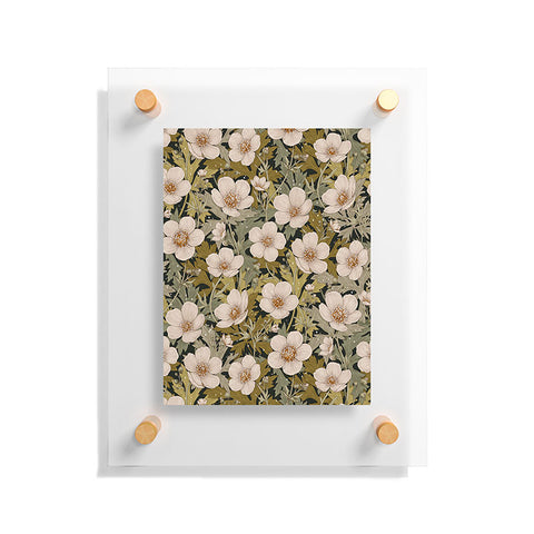 Avenie Floral Meadow Spring Green I Floating Acrylic Print
