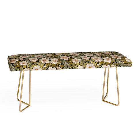 Avenie Floral Meadow Spring Green I Bench