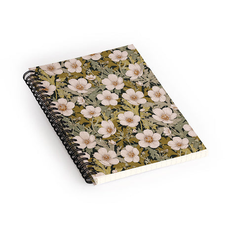 Avenie Floral Meadow Spring Green I Spiral Notebook