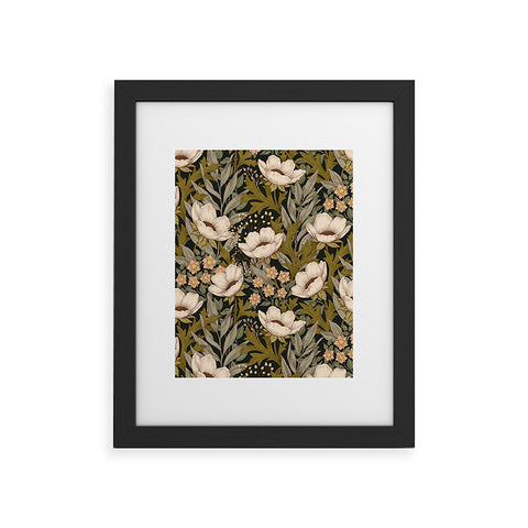 Avenie Floral Meadow Spring Green Framed Art Print