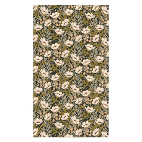 Avenie Floral Meadow Spring Green Tablecloth