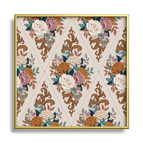Avenie French Florals II Square Metal Framed Art Print