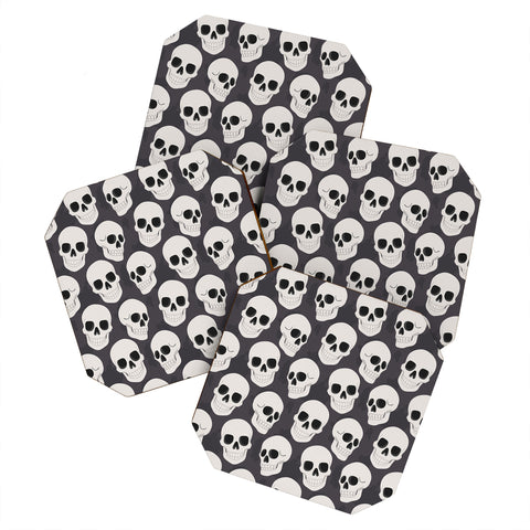 Avenie Goth Skulls Coaster Set
