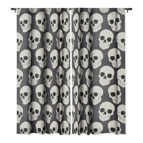 Avenie Goth Skulls Blackout Window Curtain