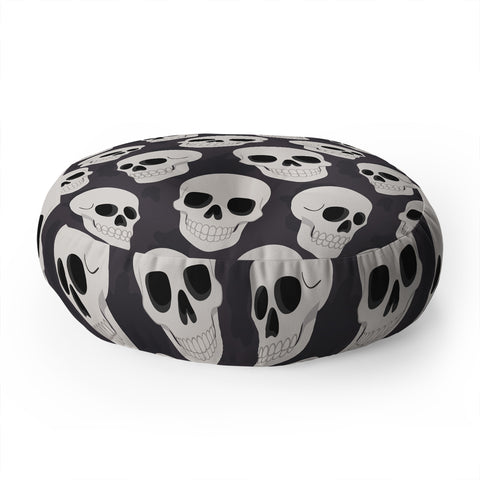 Avenie Goth Skulls Floor Pillow Round