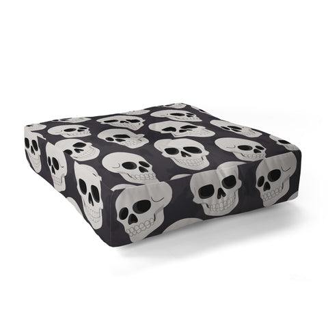 Avenie Goth Skulls Floor Pillow Square