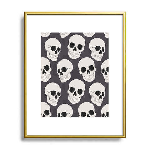 Avenie Goth Skulls Metal Framed Art Print