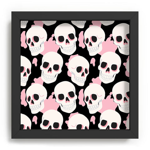 Avenie Goth Skulls Pink Recessed Framing Square