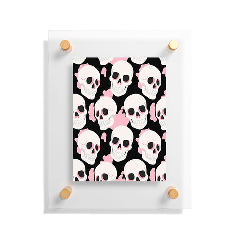 Avenie Goth Skulls Pink Floating Acrylic Print