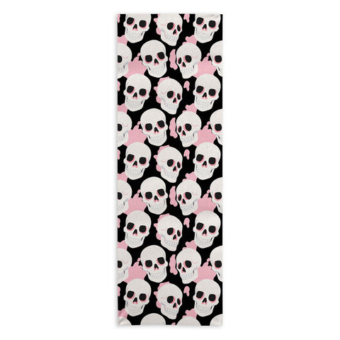 Avenie Goth Skulls Pink Yoga Towel