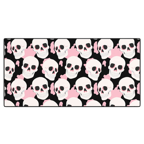 Avenie Goth Skulls Pink Desk Mat