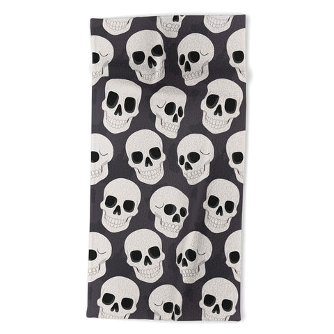 Avenie Goth Skulls Beach Towel