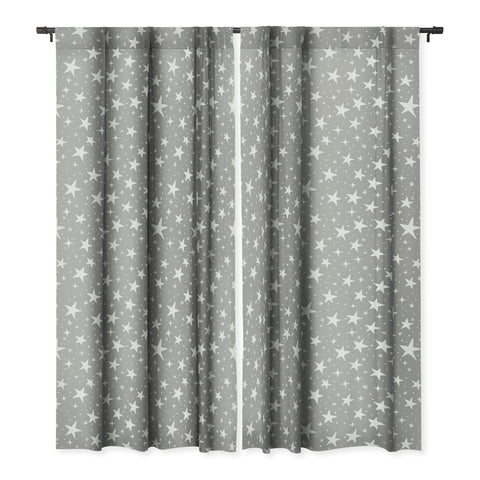 Avenie Grey Stars Blackout Window Curtain