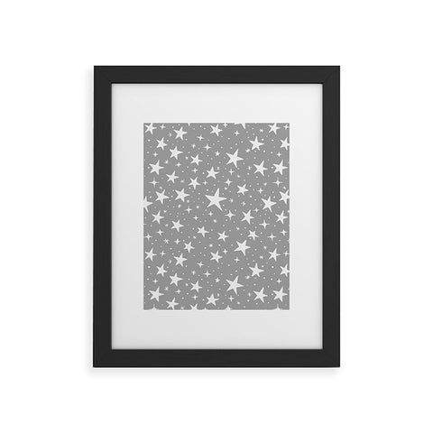 Avenie Grey Stars Framed Art Print