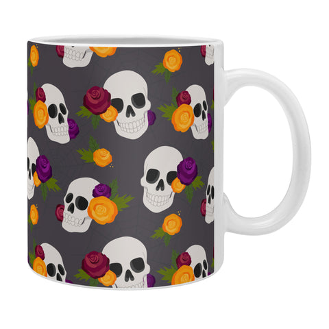 Avenie Halloween Floral Skulls Coffee Mug