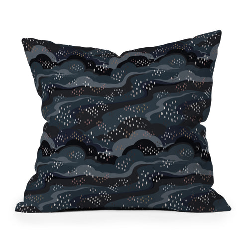 Avenie Land and Sky Night Time Outdoor Throw Pillow