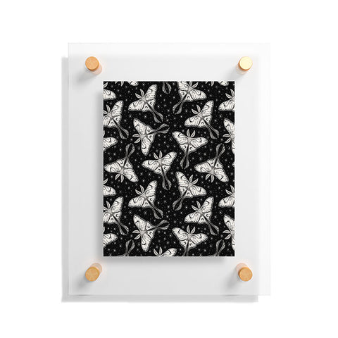 Avenie Luna Moth Black and Cream Floating Acrylic Print