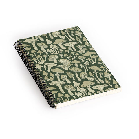 Avenie Mushroom In Black Forest Spiral Notebook