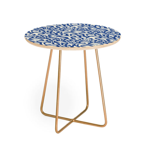 Avenie Mushrooms In Blue Round Side Table