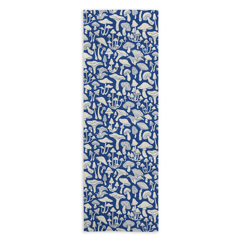 Avenie Mushrooms In Blue Yoga Towel