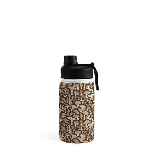 Avenie Mushrooms In Neutral Brown Water Bottle