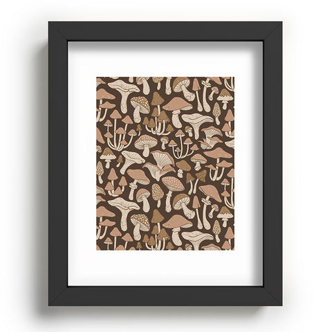 Avenie Mushrooms In Neutral Brown Recessed Framing Rectangle