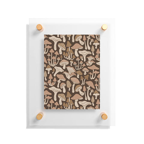 Avenie Mushrooms In Neutral Brown Floating Acrylic Print