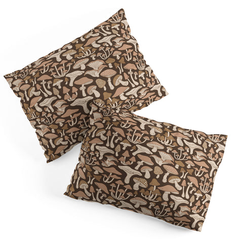 Avenie Mushrooms In Neutral Brown Pillow Shams