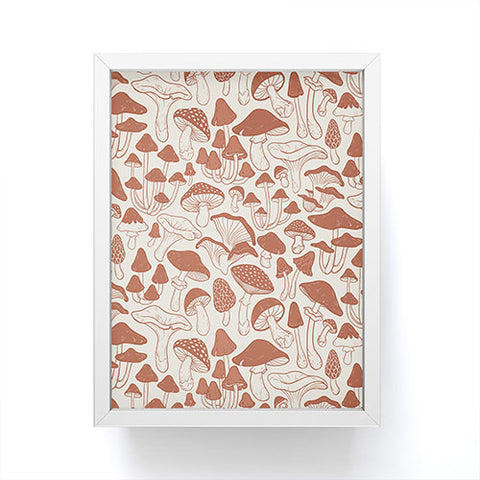Avenie Mushrooms In Terracotta Framed Mini Art Print