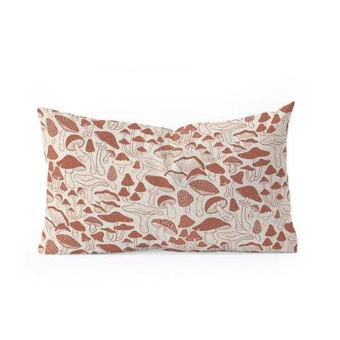 Avenie Mushrooms In Terracotta Oblong Throw Pillow