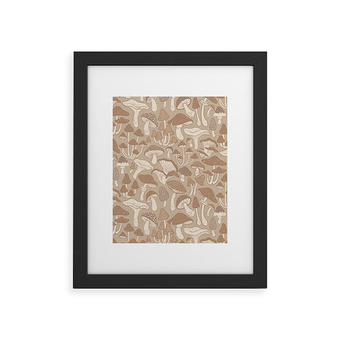 Avenie Mushrooms In Warm Neutral Framed Art Print