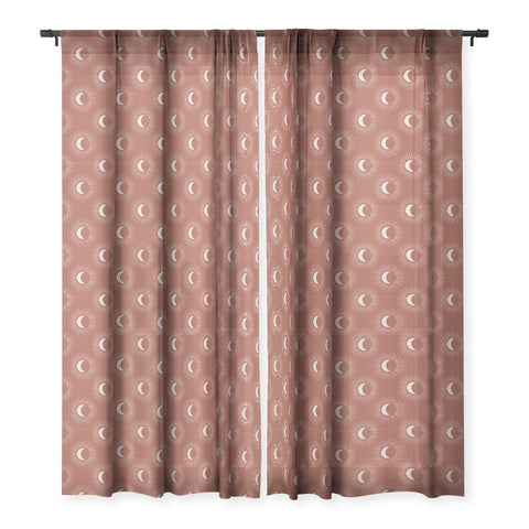 Avenie Nightglow Rust Sheer Window Curtain