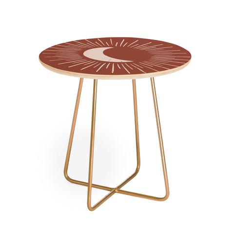 Avenie Nightglow Rust Round Side Table