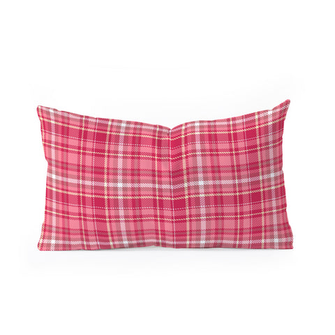Avenie Pink Plaid Oblong Throw Pillow