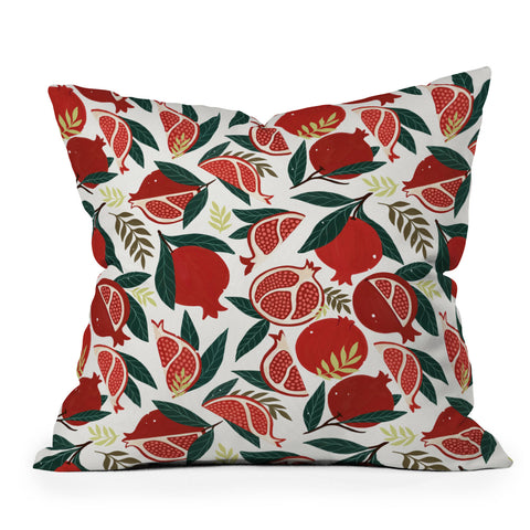 Avenie Pomegranates Pattern Outdoor Throw Pillow