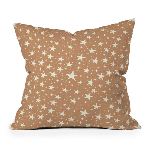 Avenie Stars In Neutral Outdoor Throw Pillow
