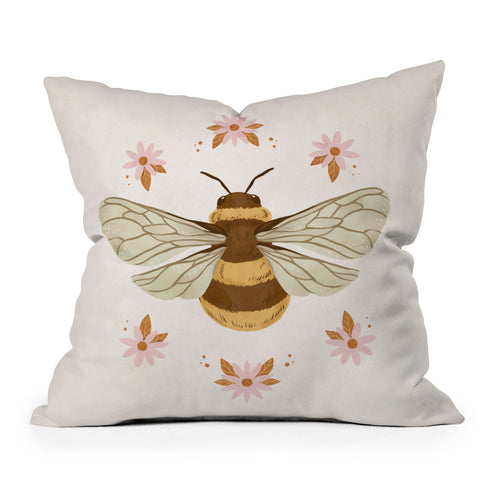 Avenie Sweet Spring Bee Outdoor Throw Pillow