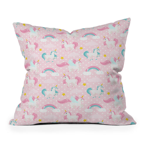 Avenie Unicorn Pattern Outdoor Throw Pillow