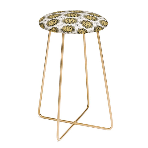 Avenie Vintage Sun In Gold Counter Stool