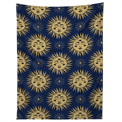 Avenie Vintage Sun Navy Tapestry