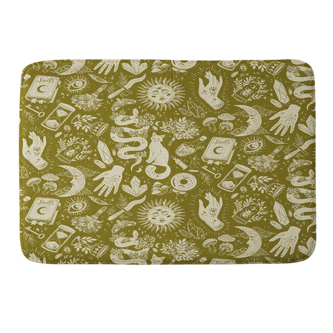 Avenie Witchy Things In Moss Green Memory Foam Bath Mat