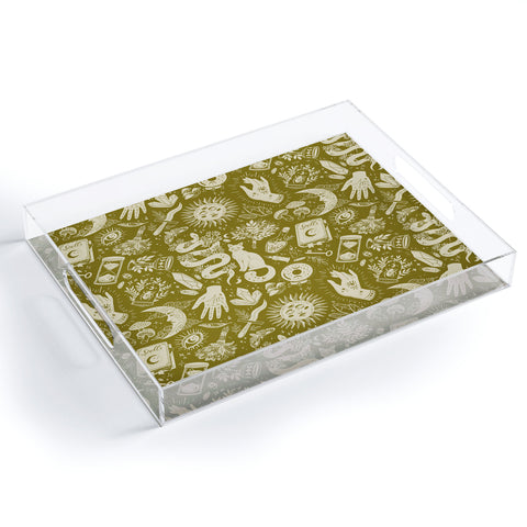 Avenie Witchy Things In Moss Green Acrylic Tray