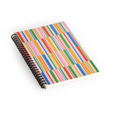 ayeyokp Stripes PATTERN 01 The Retro Spiral Notebook