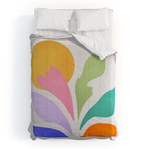 ayeyokp Sun and Leaves Matisse Pastel Series 04 Comforter