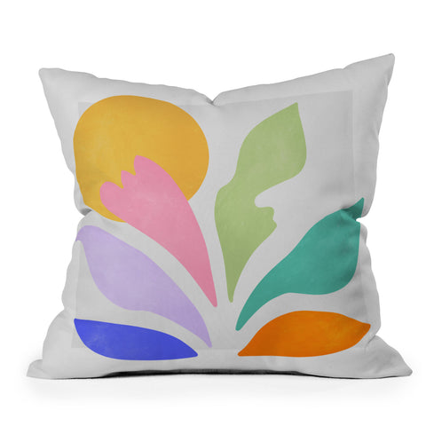ayeyokp Sun and Leaves Matisse Pastel Series 04 Throw Pillow