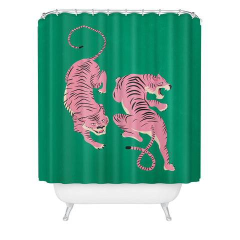 ayeyokp The Chase Pink Tiger Edition Shower Curtain