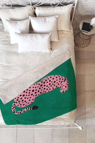 ayeyokp The Stare Pink Cheetah Edition Fleece Throw Blanket